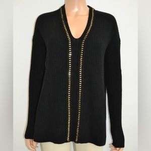 Derek Lam 10 Crosby Black Ribbed Cashmere Sweater